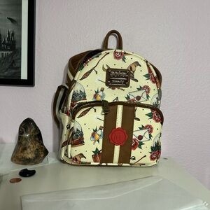 Loungefly Cream and Brown Harry Potter Themed Backpack